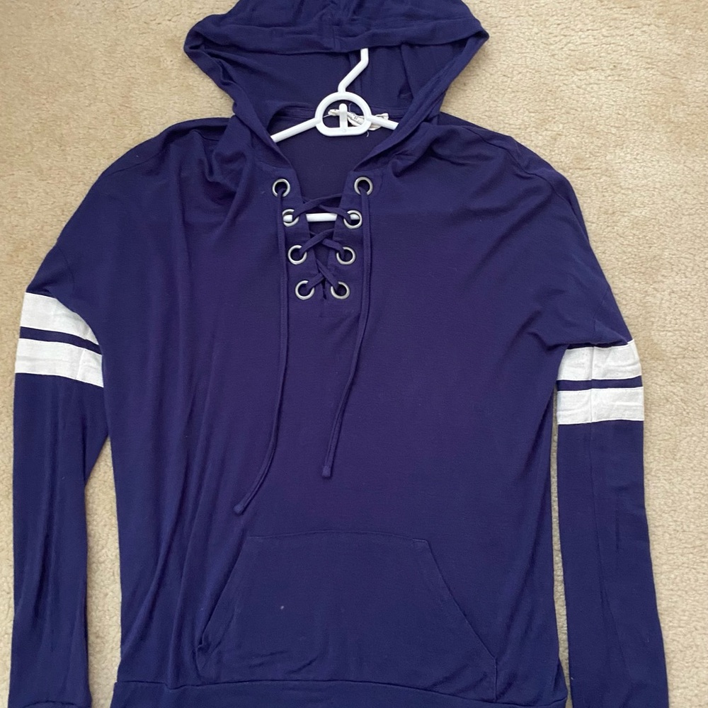 Hippie Rose Navy Blue Hoodie (S-M fit)